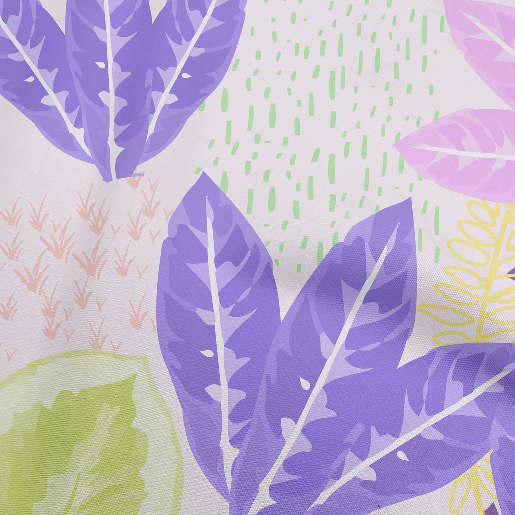 oneOone Viscose Jersey Fabric - Light Pink Tropical Leaves Print Dress Material (60