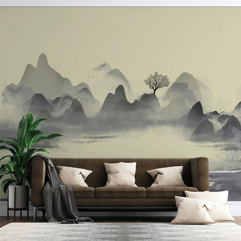 Cloudy Morning Lake Wallpaper - Stunning Nature Scenes for Home & Office Decor | HD Landscape Wall Murals for Living Room, Bedroom
