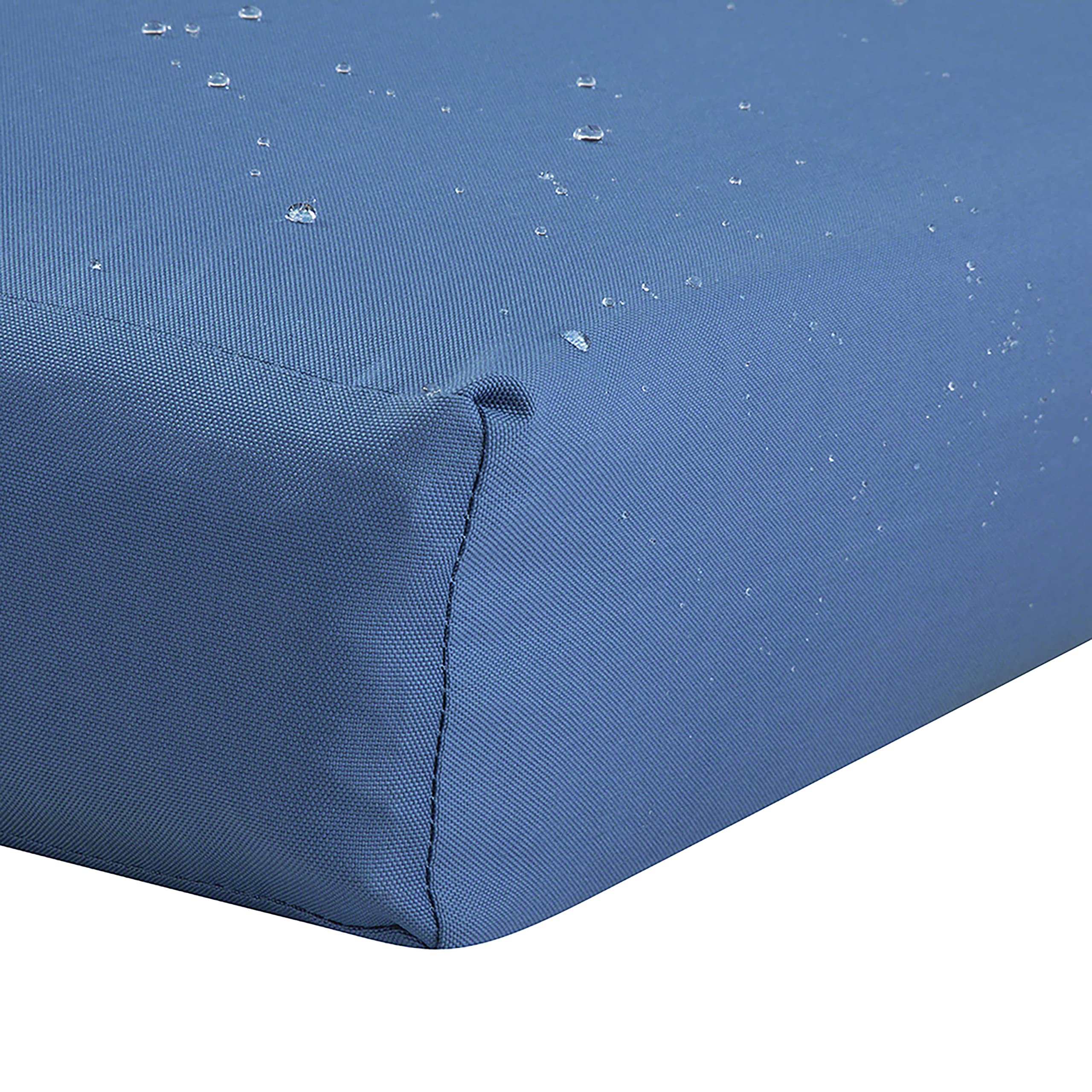 Water-Resistant Patio Chair Cushion 18x18x2 Inch - Classic Accessories Ravenna Empire Blue Outdoor Seat Cushion for Garden, Deck, Poolside & Patio Furniture