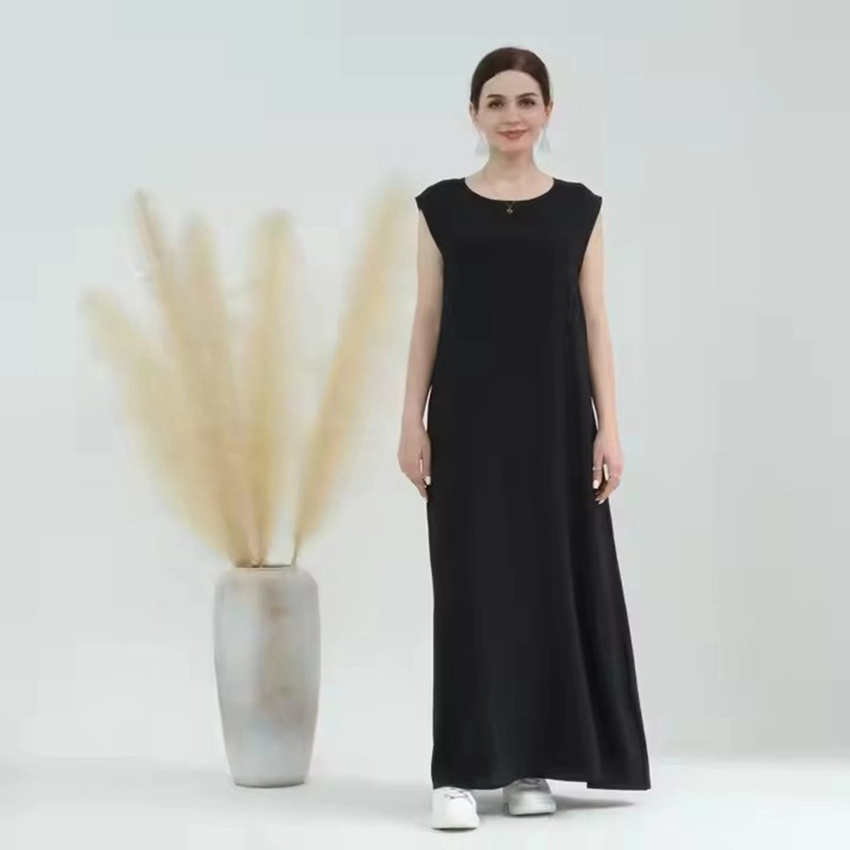 11 Color Options Muslim Women's Wrinkle-Free Underdress - Sleeveless Inner Slip for Modest Dressing | Perfect Under Abaya, Maxi Dress & Prayer Outfits