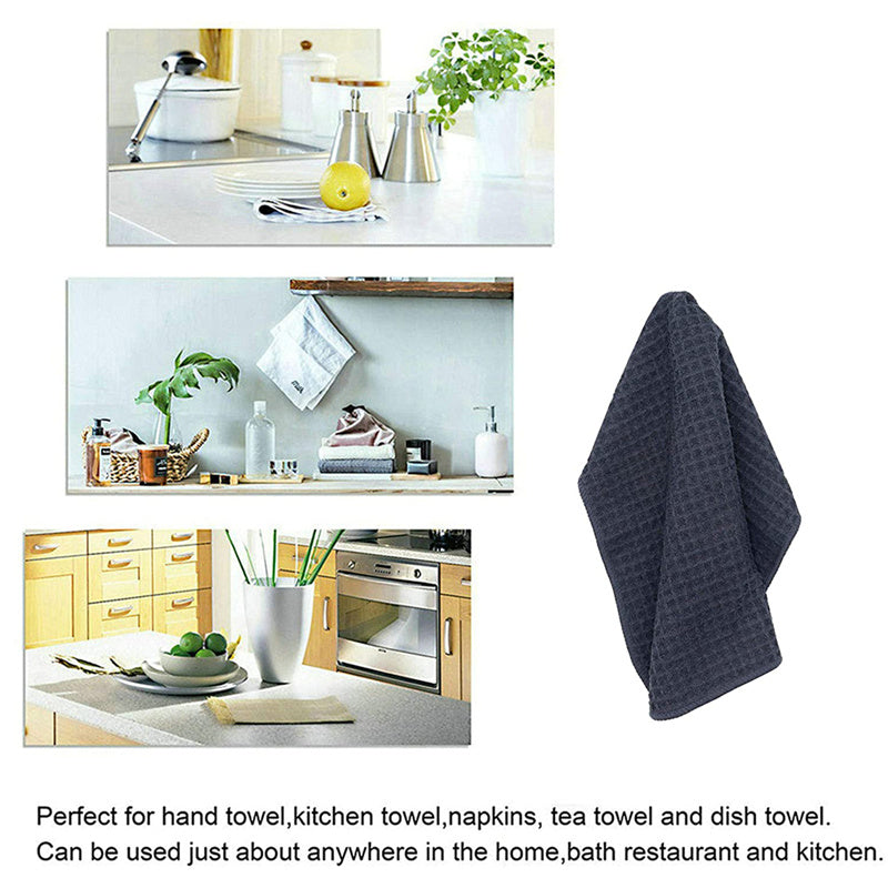 Premium Waffle Weave Microfiber Towels - 16x16 Inches, 400GSM Ultra Absorbent, Pack of 12 - Perfect for Gym, Spa, Kitchen & Bathroom Use