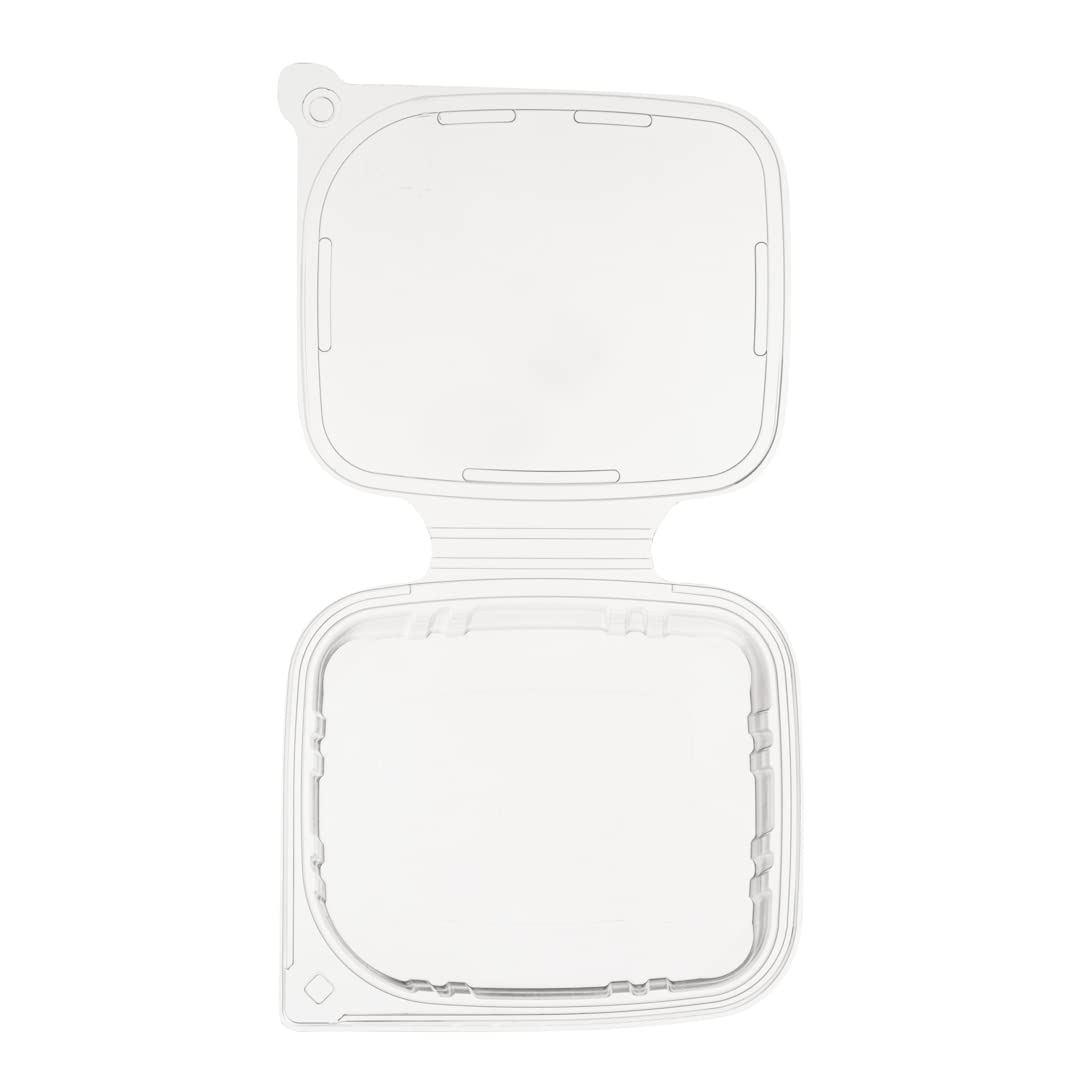 Restaurantware Tamper Tek 24oz (100 Pack) Clear Plastic Take Out Containers with Hinged Lid - Tamper-Evident, Freezable, Disposable Meal Prep Containers for Deli, Lunches, Catering & Food Storage