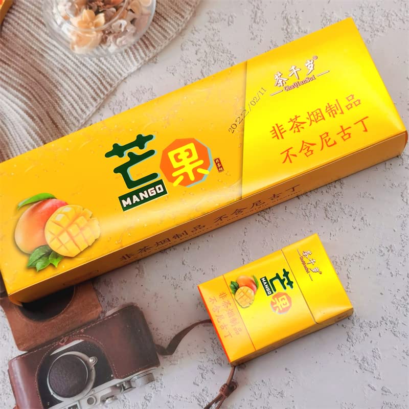 Fruit Flavored Herbal Tea Cigarettes - Nicotine-Free Tobacco Alternative with Mango, Rose, Cherry, Blueberry, Strawberry, Grape & Peach (10 Packs) | Relaxing Aromatherapy for Stress Relief & Social Gatherings