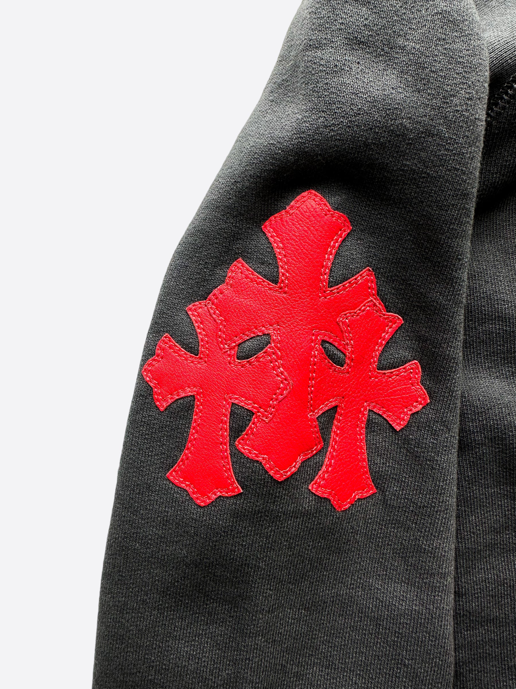 Chrome Hearts Navy Triple Red Cross Patch Hoodie for Men & Women - Gothic Streetwear Fashion - Perfect for Casual Wear, Outfits & Layering