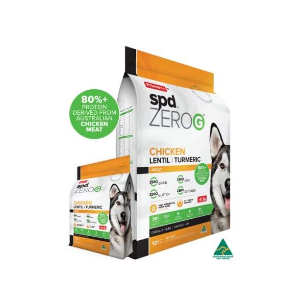 Prime100 ZeroG Chicken, Lentils & Turmeric Adult Dog Dry Food 2.2kg (5lb) - Grain-Free, Digestive Support for Medium & Large Breeds - Perfect for Active Dogs & Sensitive Stomachs