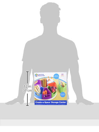 Learning Resources Create-a-Space Storage Center - 10-Piece Kids Desk Organizer Set for Art Supplies, Crayons & Homeschooling | Perfect for Classroom, Playroom & Home Organization