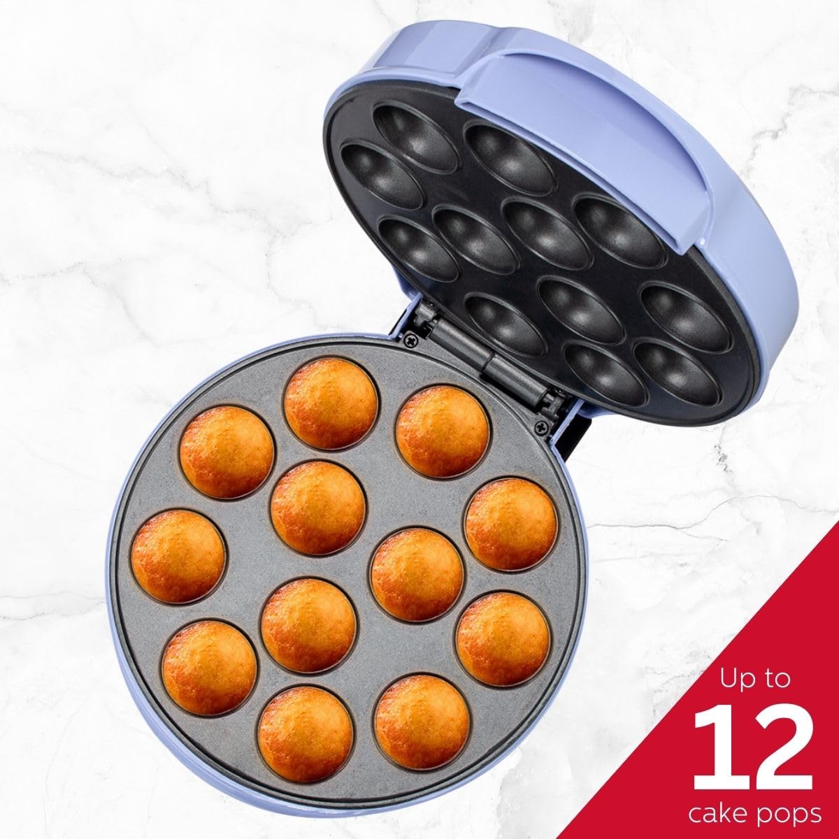 Holstein Housewares Cake Pop Maker - 12 Cake Pops Non-Stick Baking Machine, Purple (Lavender) - Perfect for Birthday Parties, Baby Showers & Holiday Treats - Great Gift for Bakers & Home Cooks