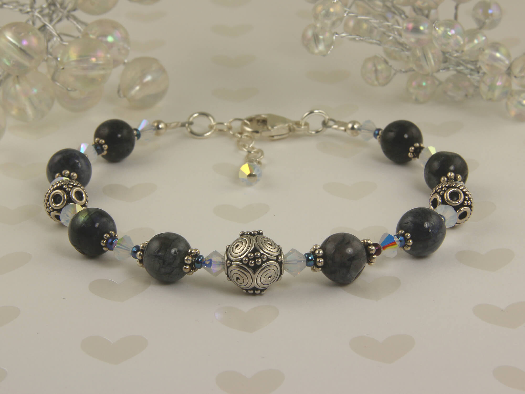 Blue Labradorite Gemstone Beaded Bracelet for Women - Healing Crystal Jewelry for Meditation, Yoga & Positive Energy