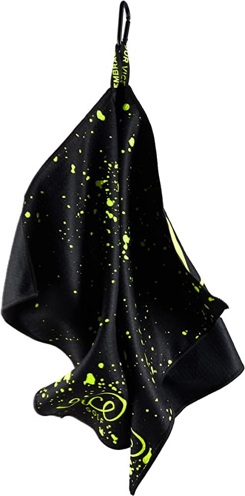 Vice Golf Shine Microfiber Golf Towel - Premium Absorbent & Quick-Drying Golf Accessory for Clubs & Balls | Perfect for Golf Course, Driving Range & Practice Sessions
