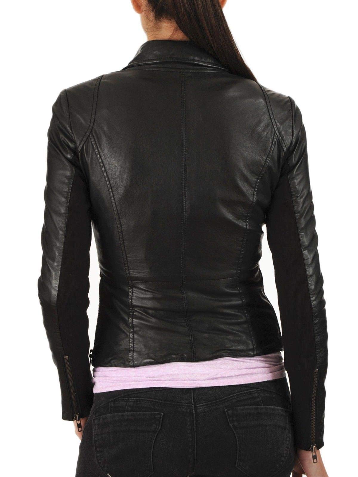 Women's Real Leather Motorcycle Jacket - Stylish Quilted Bomber Biker Jacket for Women, Black Outerwear | Perfect for Riding, Casual Wear & Fashion Outfits