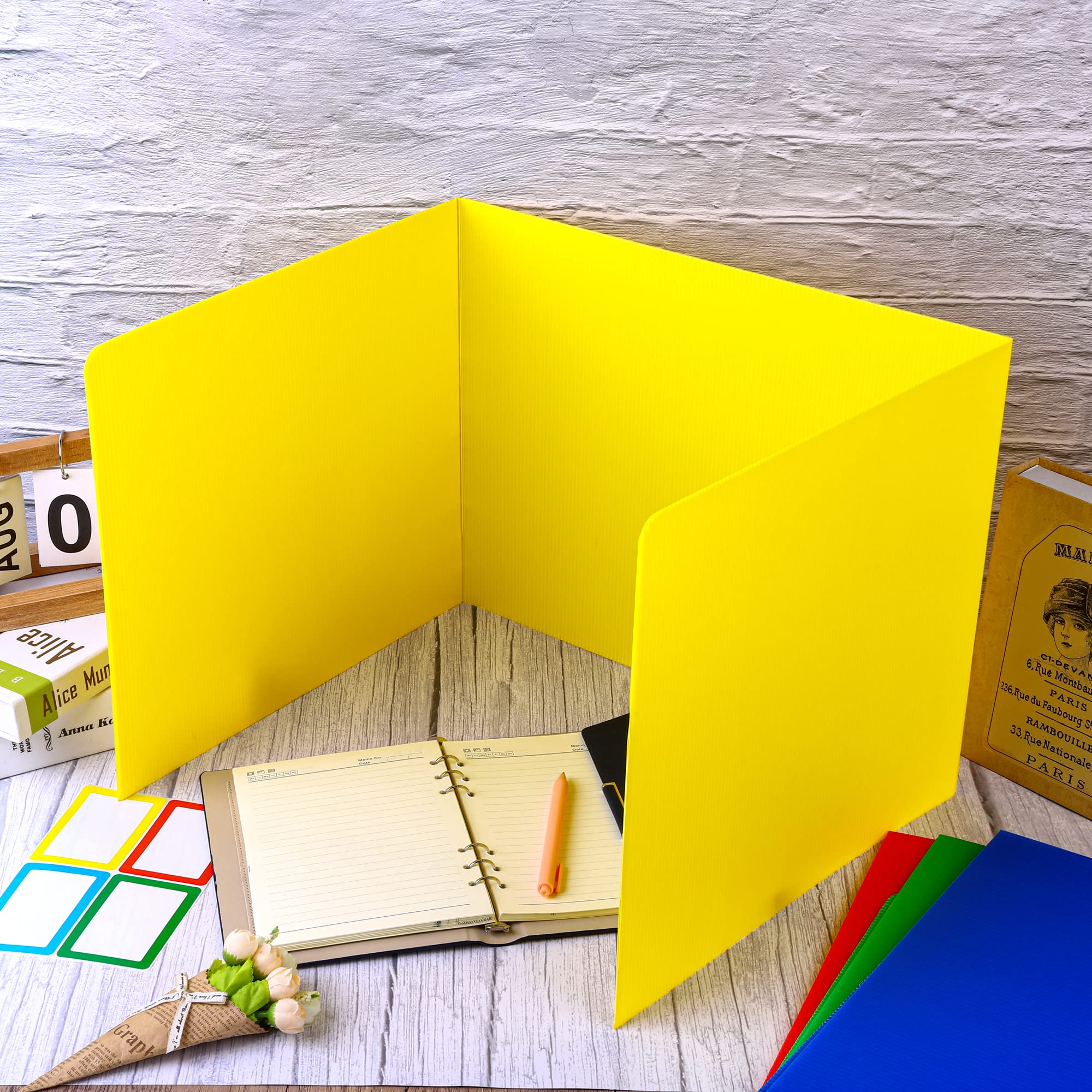 Colorful Student Privacy Folders for Desks - 24 Pack Classroom Dividers for Study & Focus