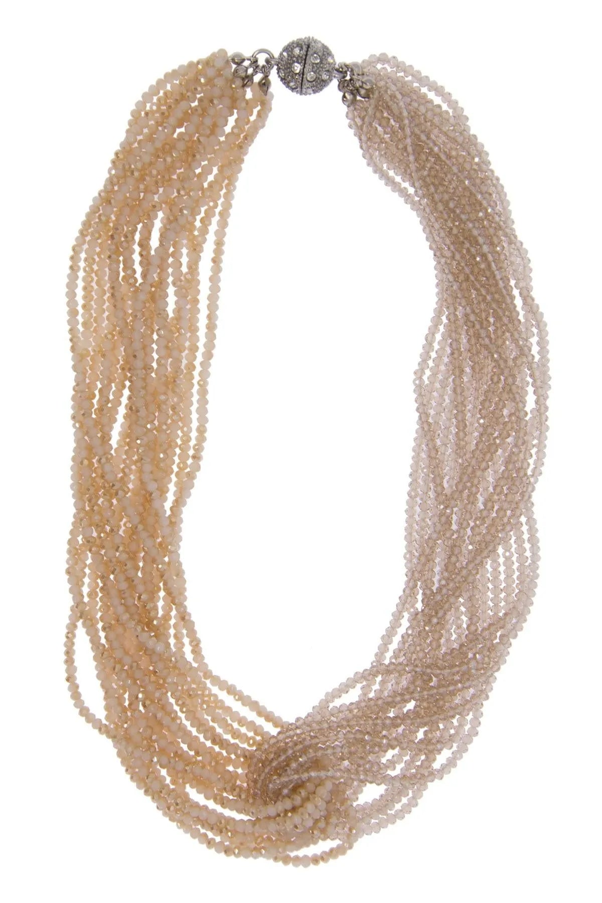Two-Toned Beaded Statement Necklace for Women - Elegant Boho Chic Jewelry for Parties, Weddings & Date Nights