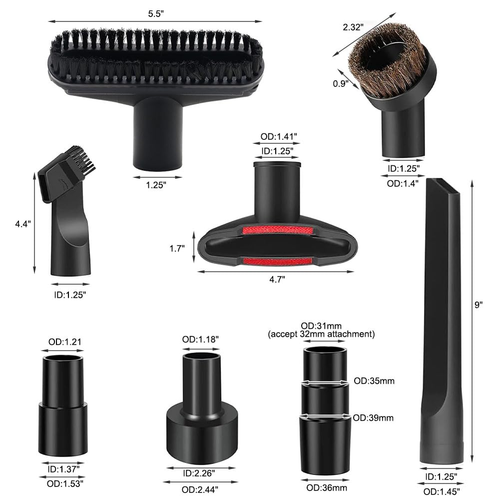 13-Piece Universal Vacuum Attachment Kit for Shop Vacs - Includes 2.5