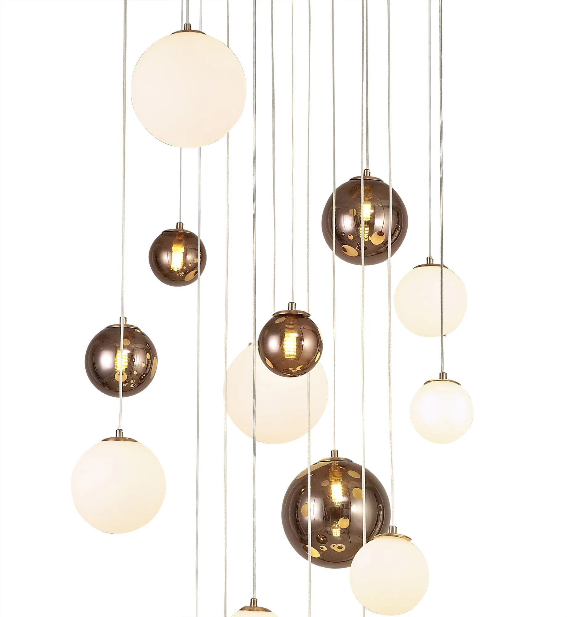 60cm Austin Glass Pendant Light with 16 G9 Bulbs - Modern Hanging Fixture for Kitchen Island, Dining Room, and Living Room Lighting