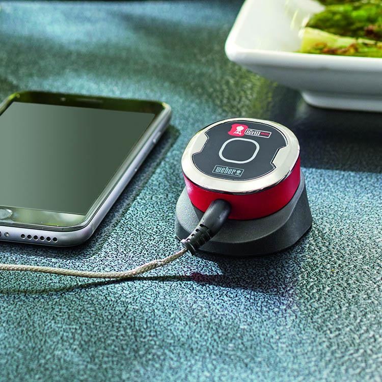 Weber iGrill Mini Bluetooth Meat Thermometer for Grilling, Smoking & BBQ - Wireless Digital Cooking Thermometer for Steak, Chicken, Pork & More - Perfect for Outdoor Cooking & Backyard Parties