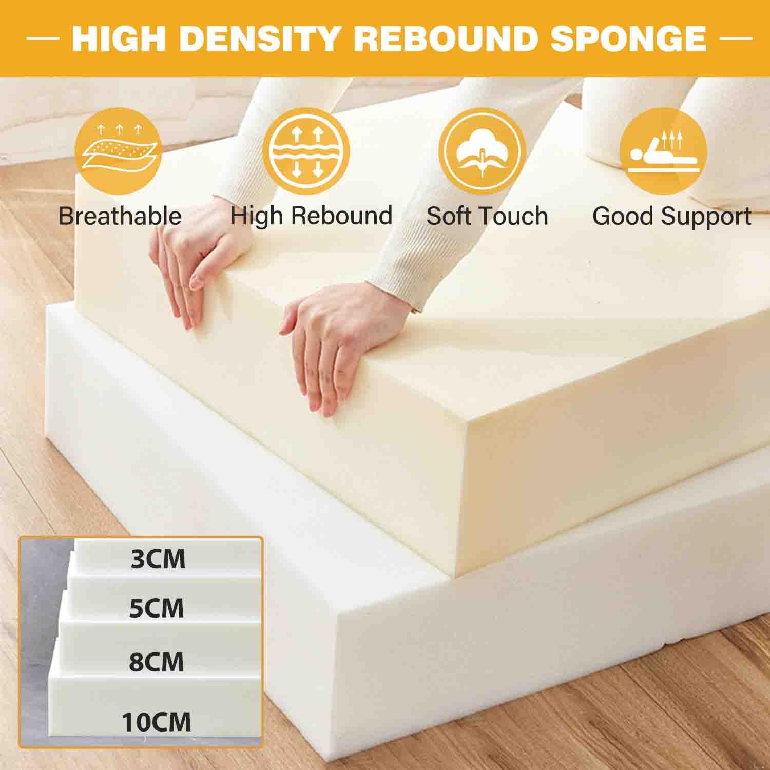 Custom Size Bench Cushion - Non-Slip Washable Patio & Bay Window Seat Cushion with Removable Cover - Indoor/Outdoor Furniture Pads for Swing, Garden Bench & Window Seat - Perfect for Relaxing in Backyard, Sunroom or Porch