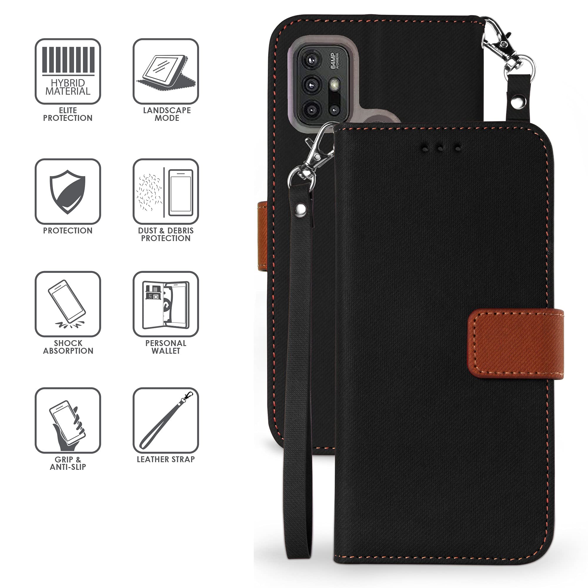 Premium Leather Wallet Phone Case for Moto G30 (6.5