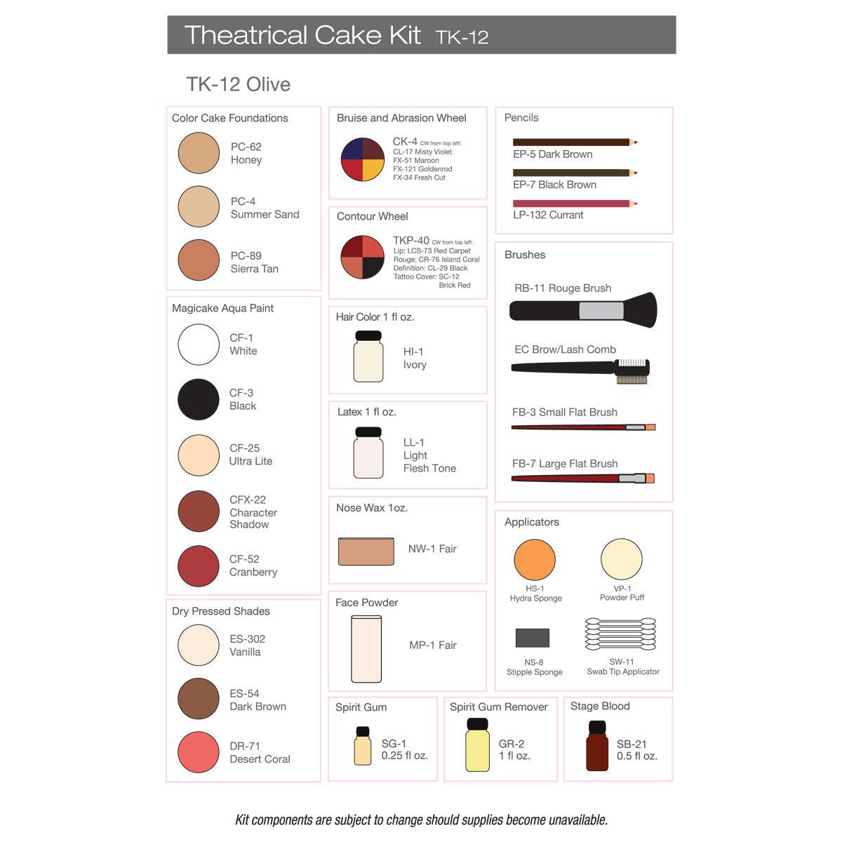 Ben Nye Theatrical Cake Makeup Kit - Professional Stage & Halloween Costume Makeup - Perfect for Theater, Cosplay & Special Effects