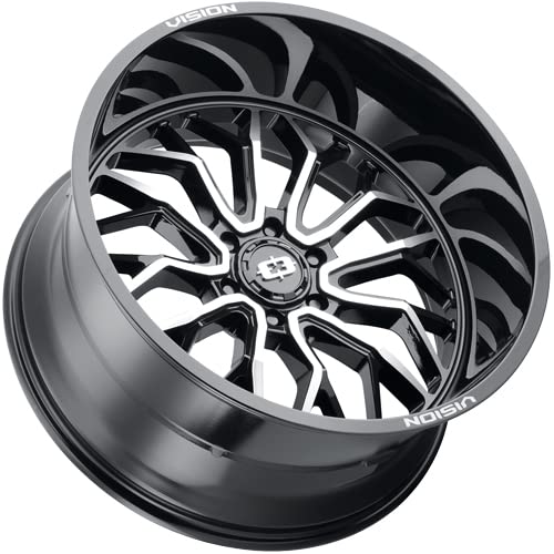 Vision 402 RIOT Custom Wheel - 18x9, -12 Offset, 6x139.7 Bolt Pattern, 106.2mm Hub - Gloss Black with Machined Face Rim | Perfect for Off-Road Trucks, SUVs & Custom Builds