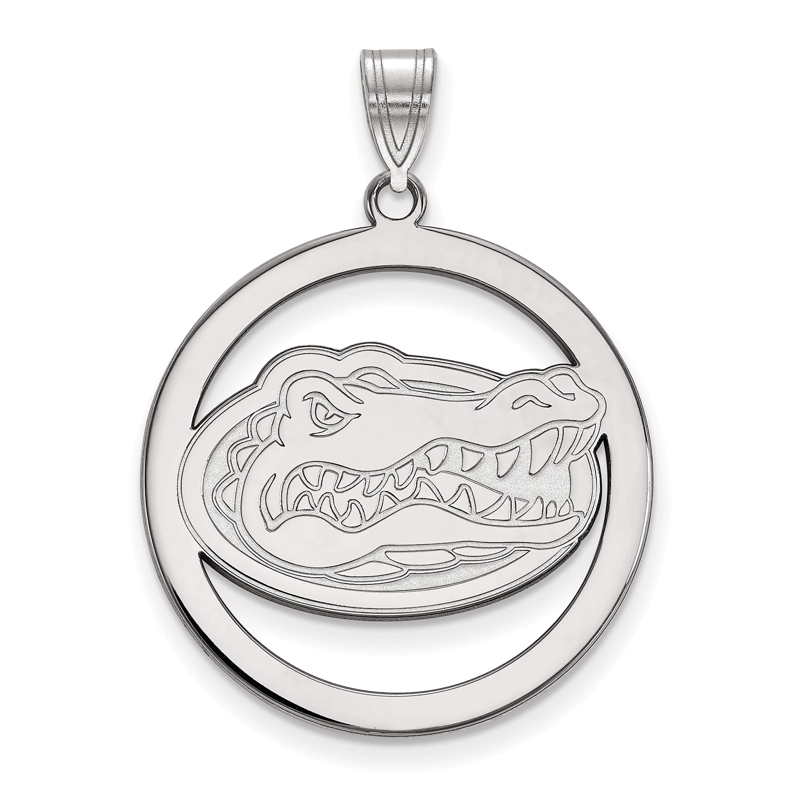 University of Florida Gators Sterling Silver Circle Pendant - Official UF Mascot Jewelry for Alumni & Fans - Perfect for Game Days, Graduation Gifts & School Spirit Accessories