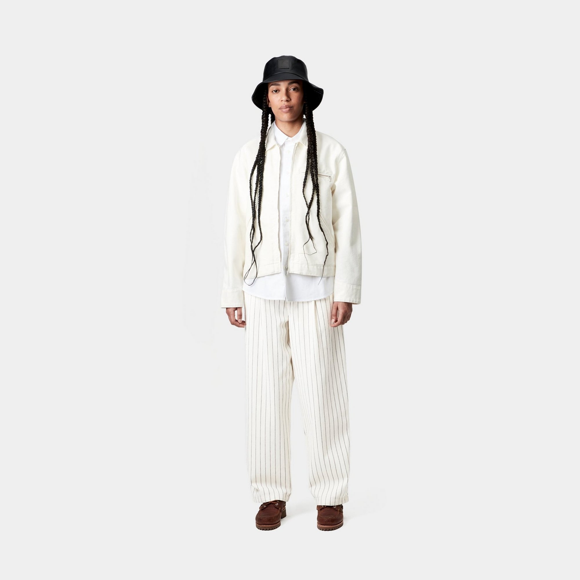 Women's Hendry Pant - Wax & Dark Navy Seaton Stripe Trousers | Comfortable High Waisted Casual Pants for Work, Office & Everyday Wear