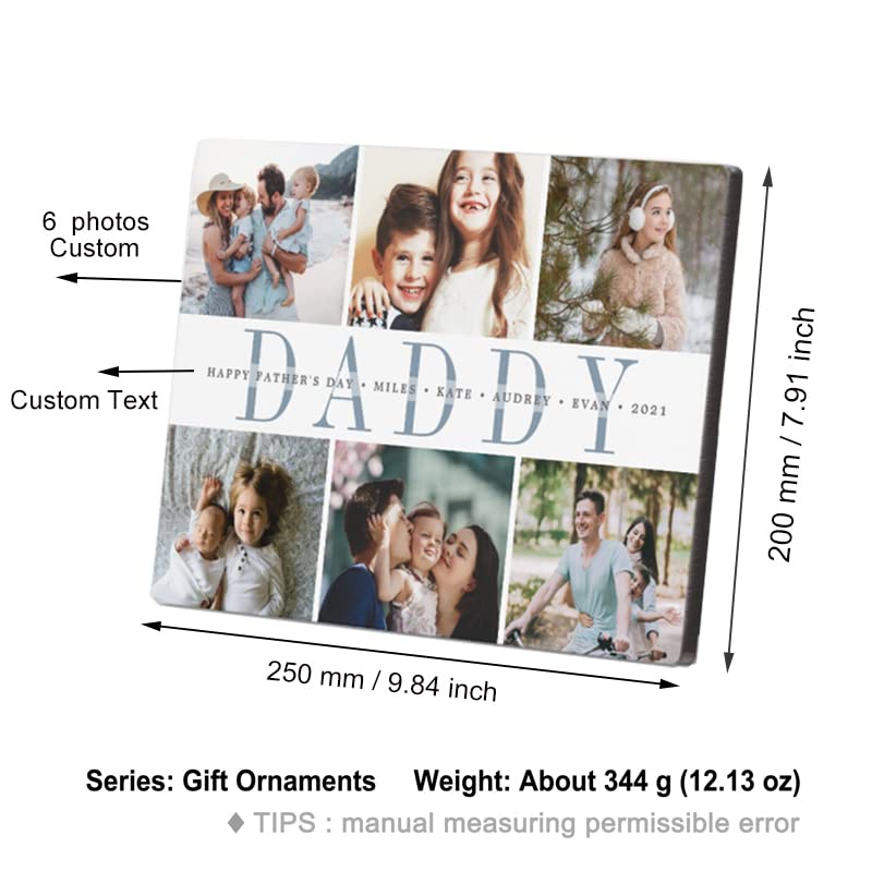 Personalized Wooden Picture Frame for Dad - Custom Father's Day Gift, 8x10 Inch Planked Photo Plaque - Perfect for Desktop Decoration, Anniversary Keepsake & Home Office Gifts for Men
