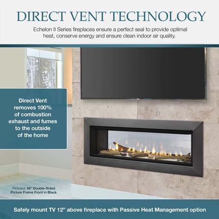 Majestic Echelon II 72-Inch Linear Direct Vent Gas Fireplace - Modern Home Heating Solution for Living Rooms & Patios - ECHEL72IN C