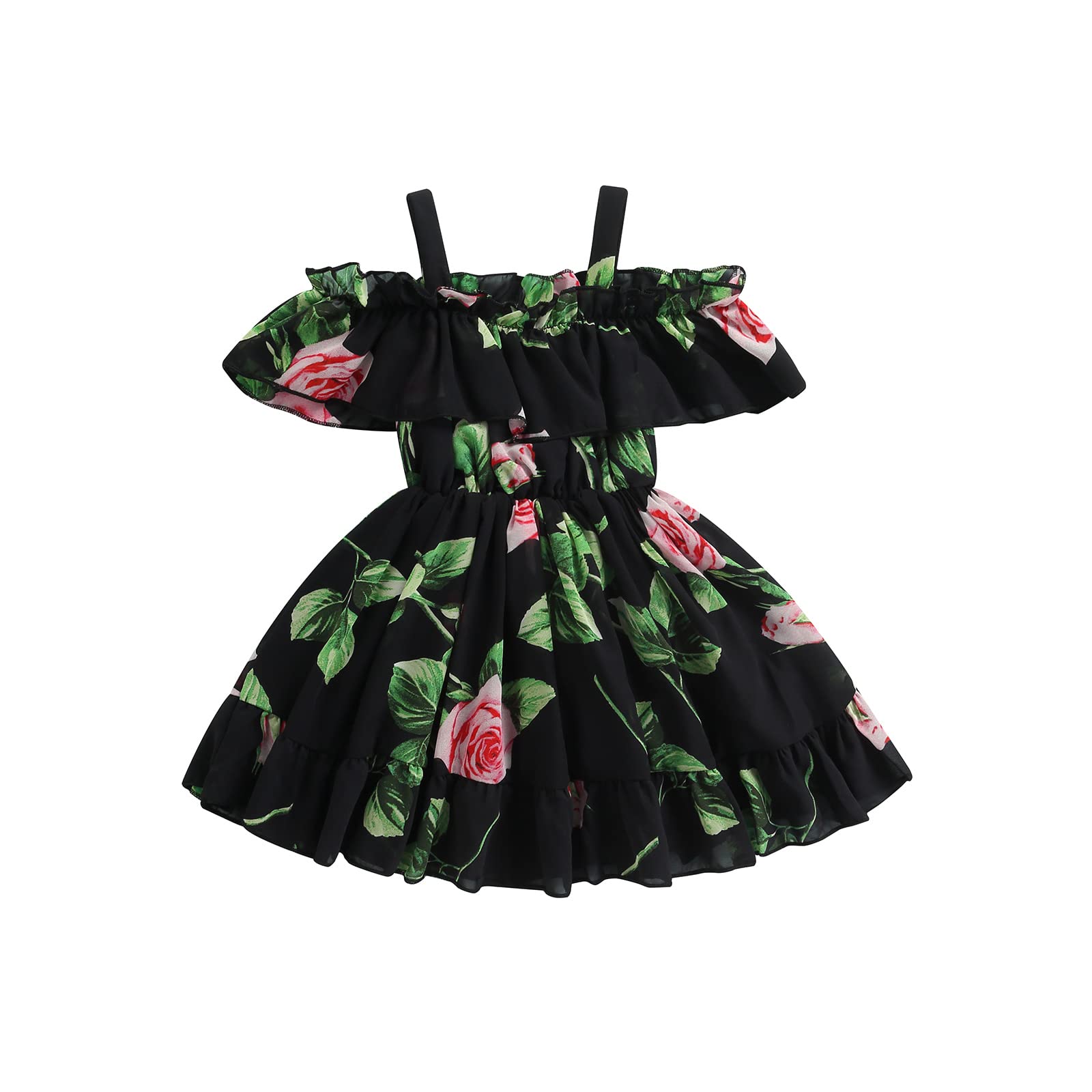 Toddler Baby Girls Summer Dress - Chiffon Floral Princess Tutu Dress with Suspender Skirt for Beach, Party & Playtime | Cute Little Girl Clothes