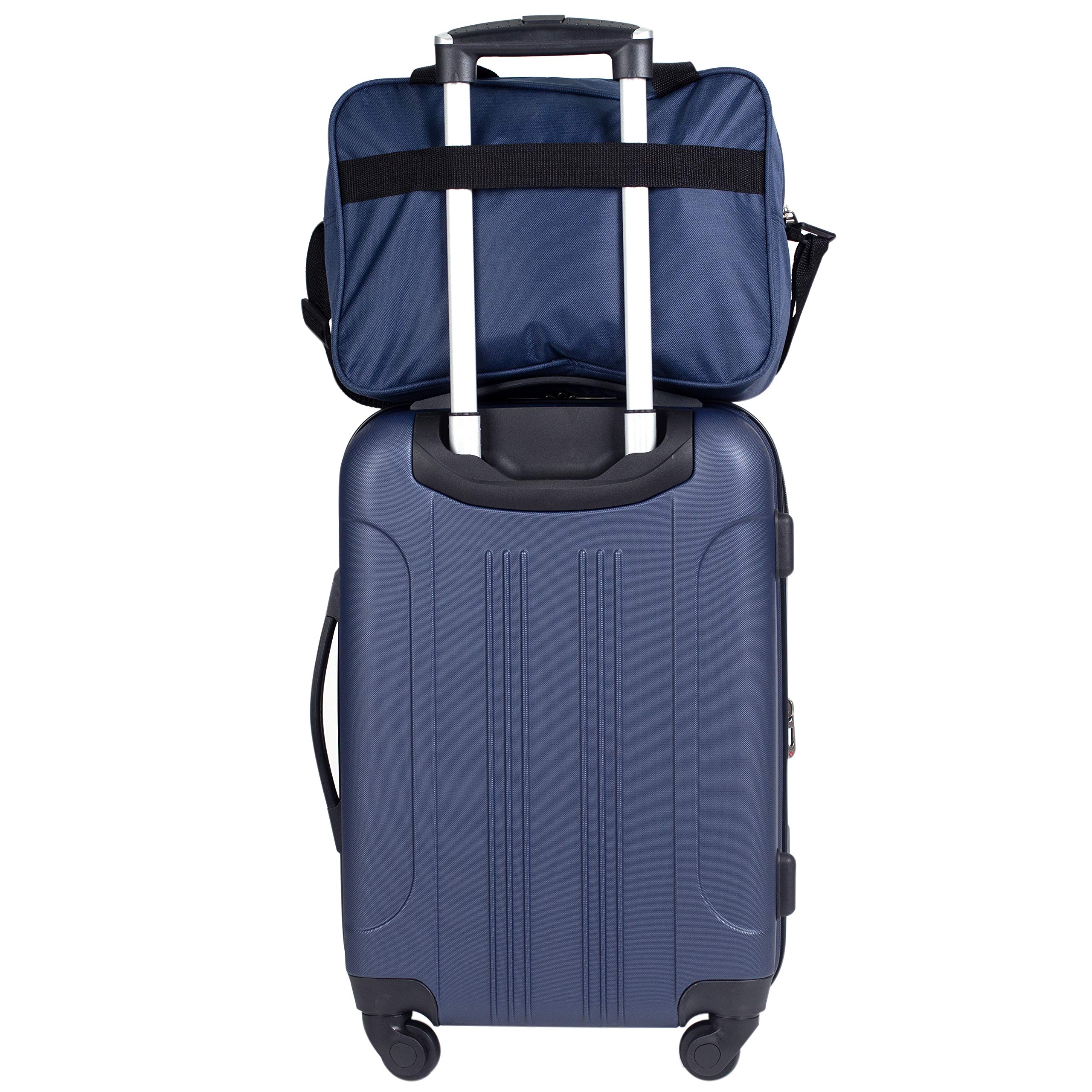 Travelers Club Midtown Hardside Luggage 4-Piece Set - Navy Blue Spinner Suitcase for Air Travel, Family Vacations & Business Trips | Durable Lightweight Carry-On & Checked Bags