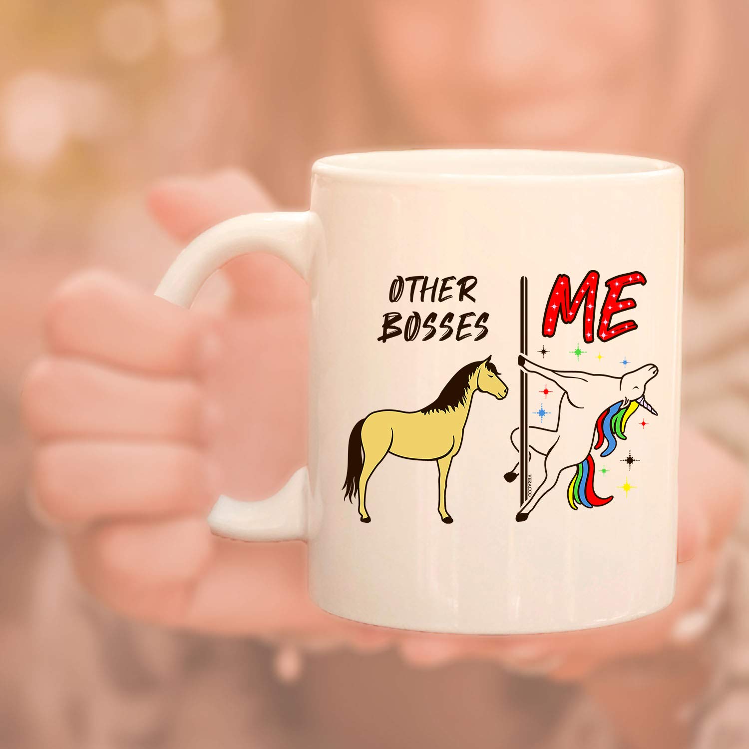 Veracco Funny Boss vs Me Ceramic Coffee Mug - 15oz Insulated Office Mug with Handle, Perfect Gag Gift for Coworkers, White Elephant, Secret Santa & Work Humor