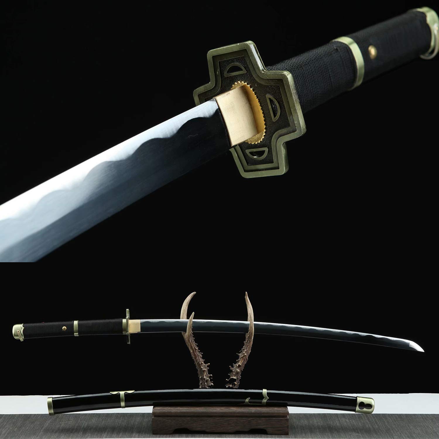 Premium Handmade One Piece Anime Katana - Shusui, Yubashiri, Wadou Ichimonji & Sandai Kitetsu Replica - Roronoa Zoro Cosplay Sword - 1045 Carbon Steel Blade - Perfect for Anime Conventions, Cosplay Events & Sword Collectors