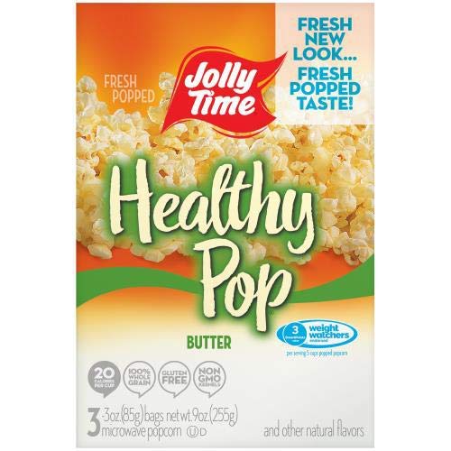 Jolly Time Healthy Pop Microwave Popcorn Bags, Butter Flavor (Pack of 16) - Perfect for Movie Nights, Snacks & Family Gatherings