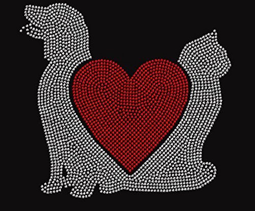 Dog and Cat Rhinestone Iron-On Transfer - Sparkling Pet Applique for T-Shirts, Hats & DIY Crafts - Perfect for Pet Lovers & Custom Apparel Projects