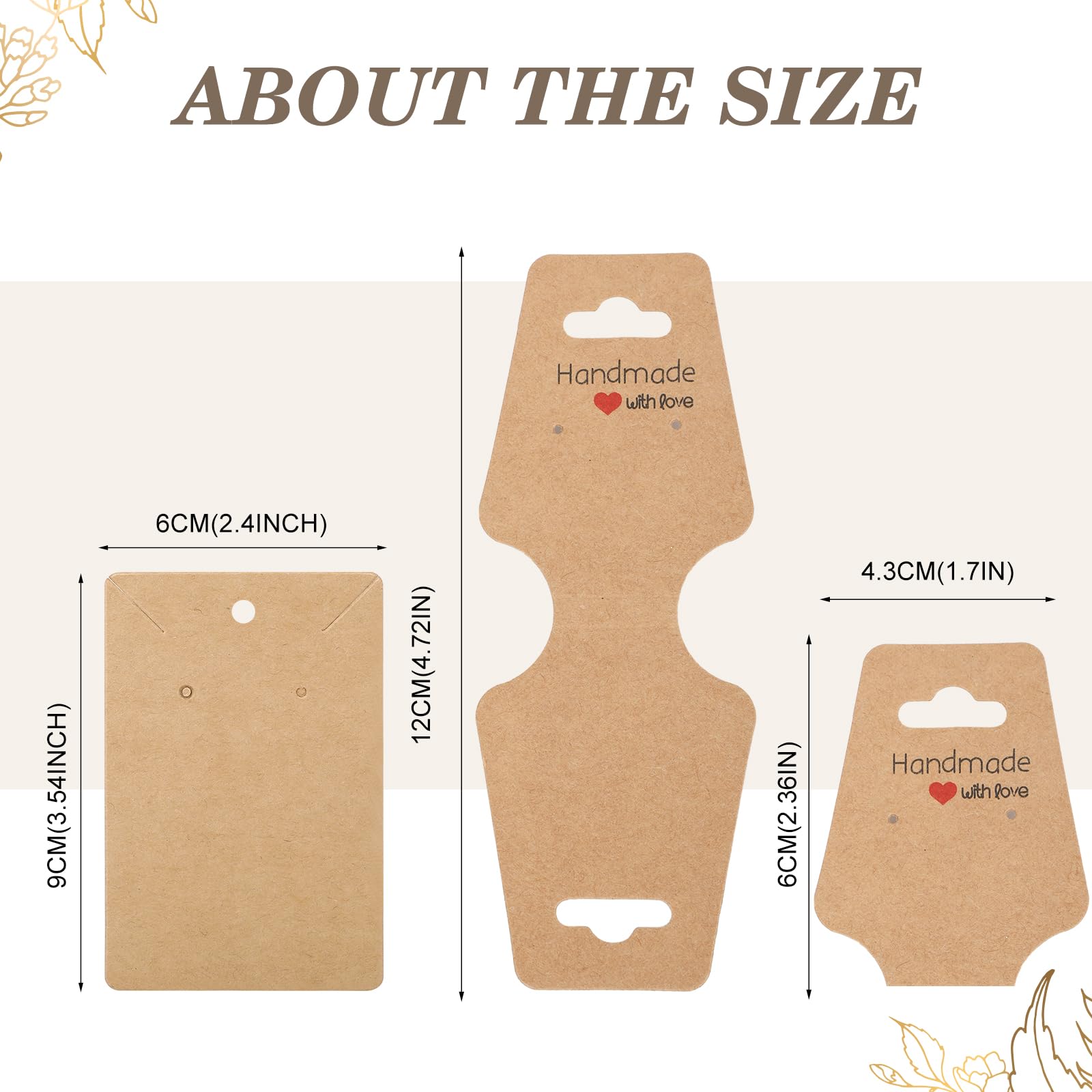 50 Pack Self-Adhesive Jewelry Display Cards - Earring, Bracelet, Keychain & Hairband Packaging for Small Business | Perfect for Retail Stores, Craft Shows & Online Boutique Sales