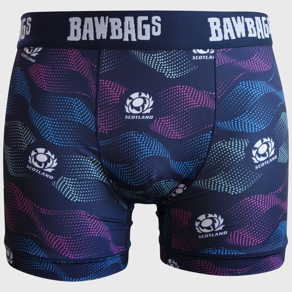 Bawbags Scotland Rugby Cool De Sacs Dots Boxer Shorts - Men's Comfortable Cotton Underwear for Sports & Casual Wear - Perfect for Rugby Fans, Gym & Everyday Use