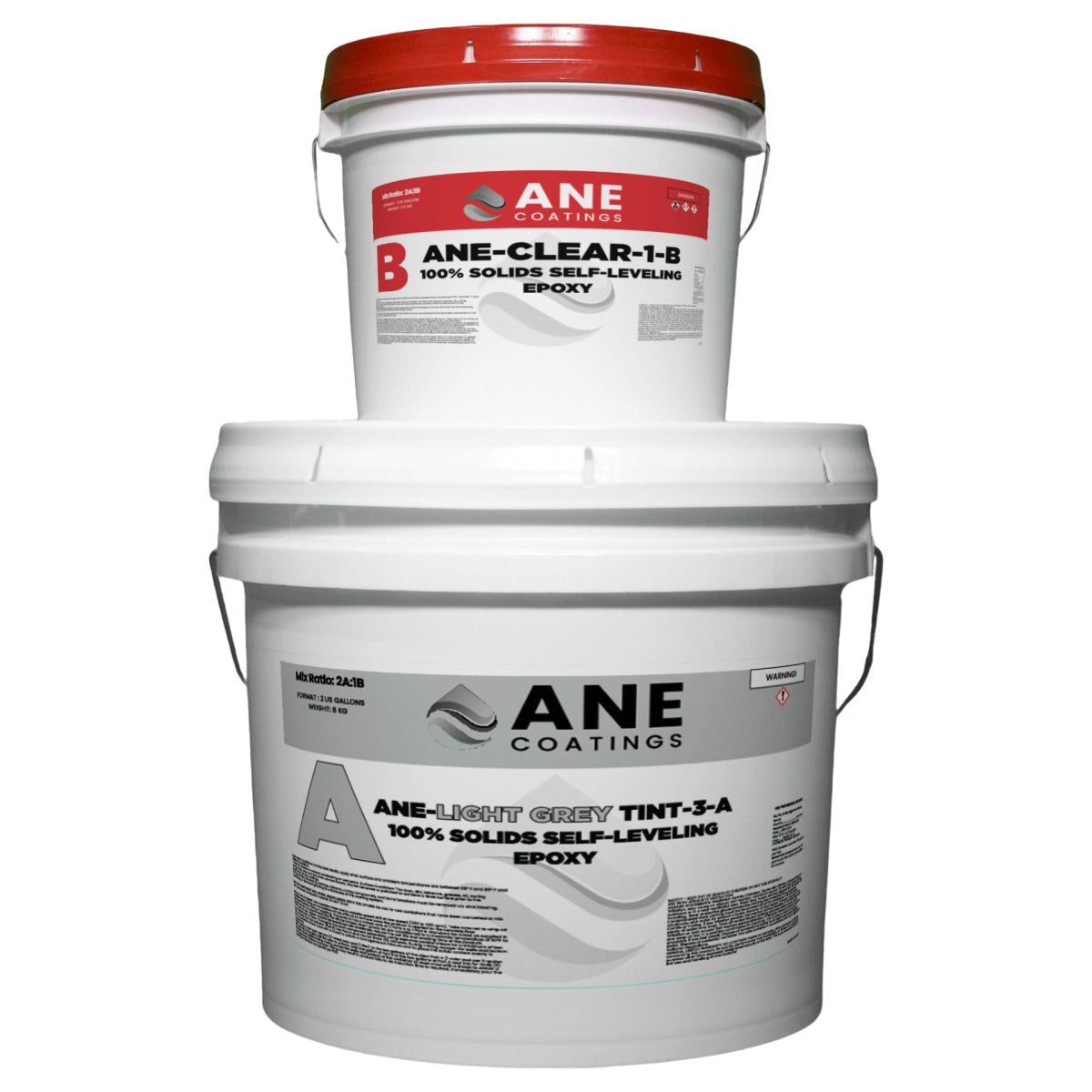 ANE PRE TINTED SERUM 3 Gallon Self-Leveling Epoxy Kit - Perfect for Garage Floors, Basements & Commercial Spaces - High Gloss, Durable Finish