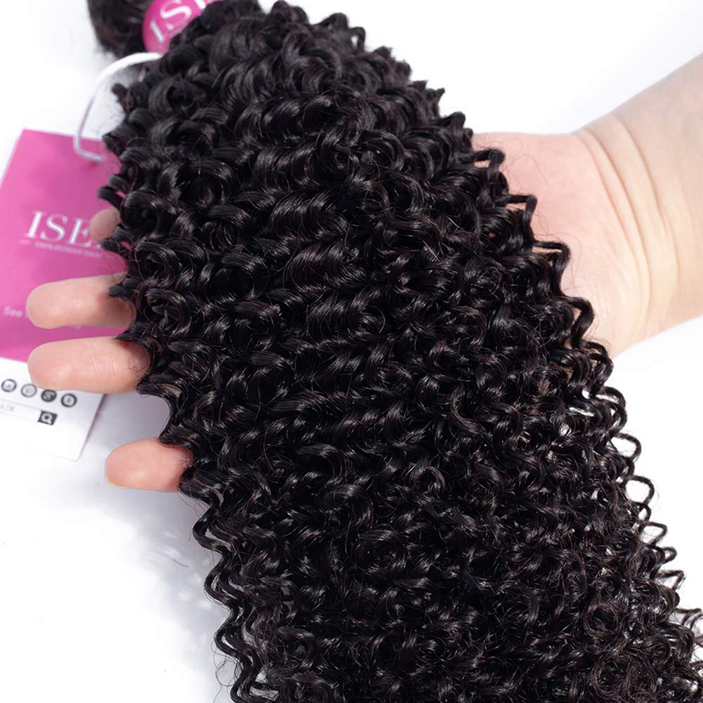 ISEE 100% Virgin Malaysian Deep Curly Jerry Curly Human Hair Extensions - 3 Bundles (26/26/26 Inch) | Unprocessed Natural Black Hair | Safe for Coloring & Styling | Perfect for Daily Wear, Special Occasions & Salon Styling