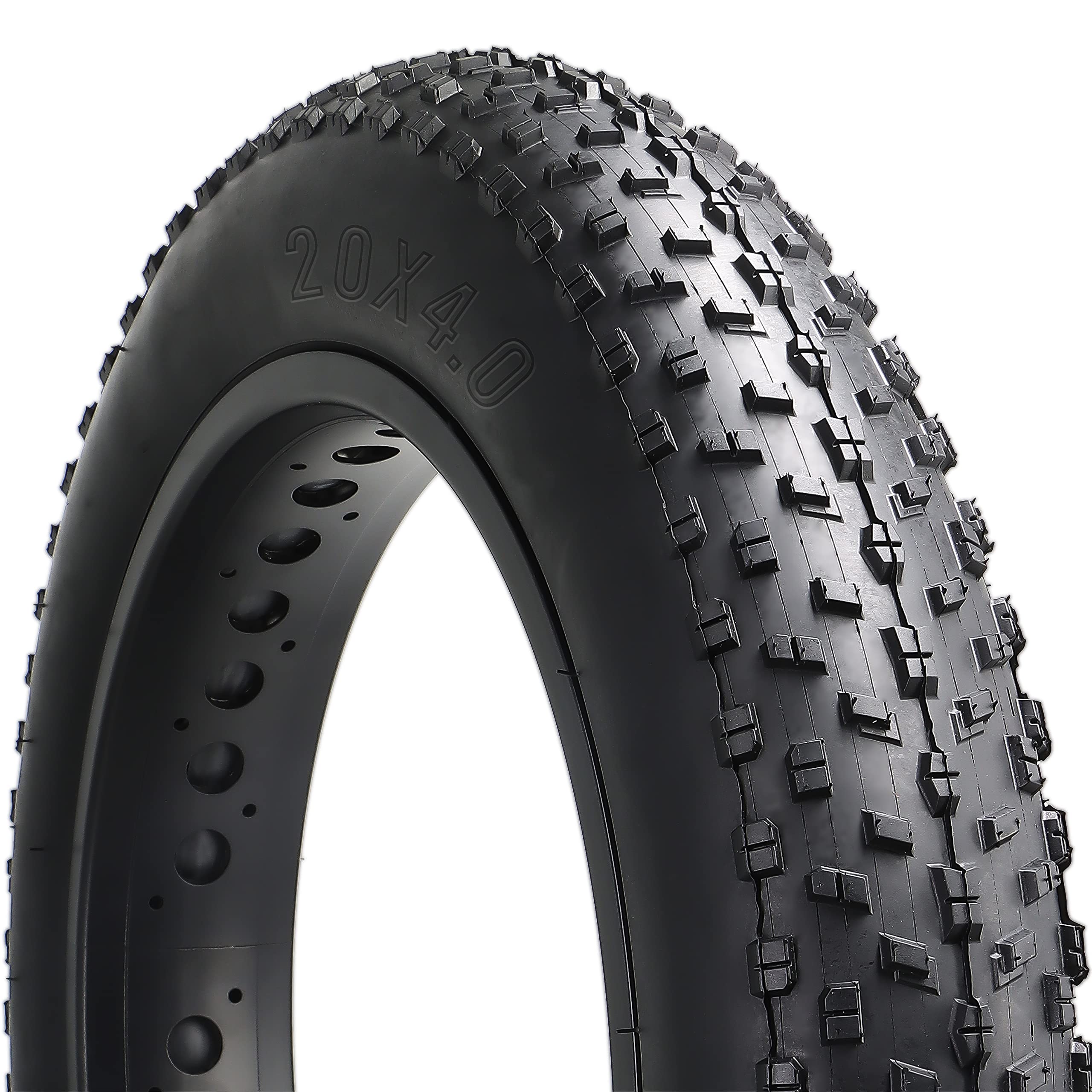 Hycline Fat Tire 20x4.0/26x4.0 Inch Folding Electric Bike Tires - Wide Mountain & Snow Bicycle Replacement Tires for All-Terrain Riding, Beach Cruising & Winter Adventures
