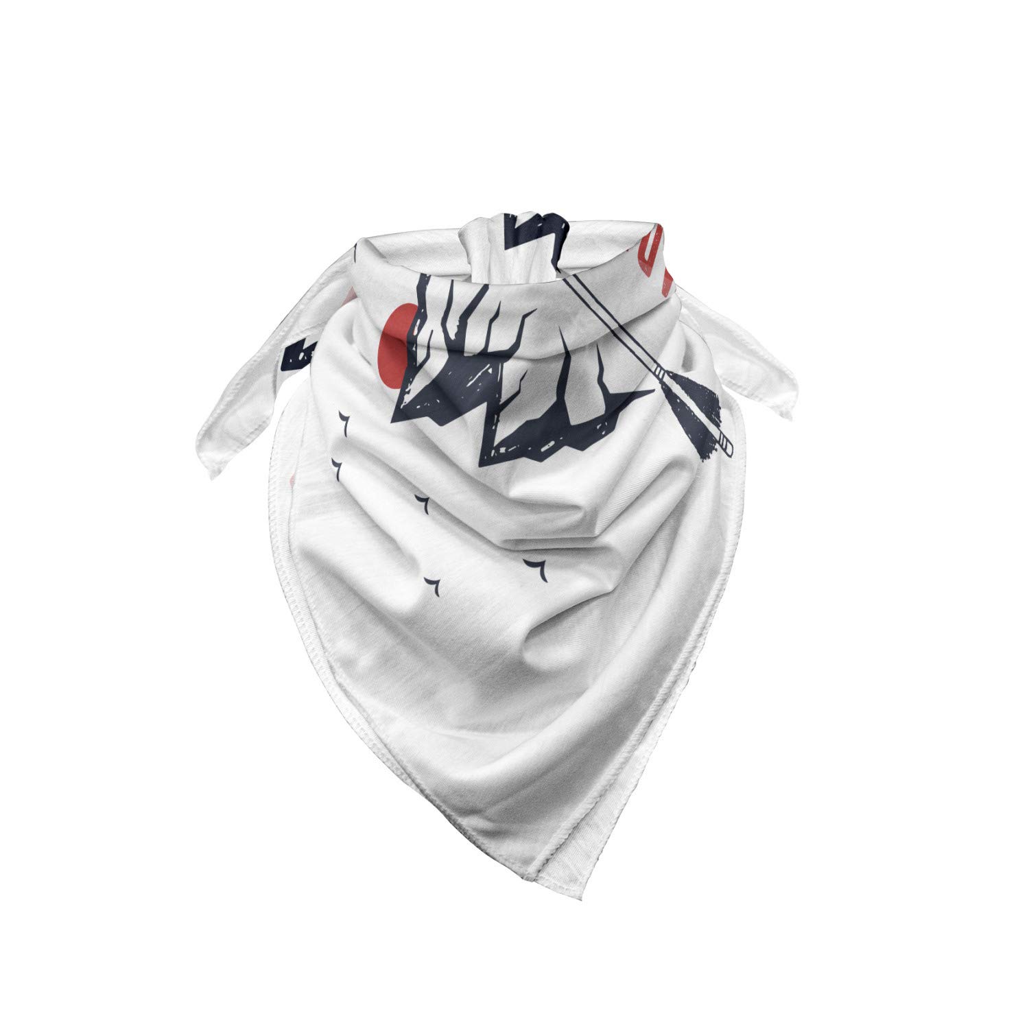 Ambesonne Unisex Bandana - Mountains & Moon Adventure Design in Dark Blue Grey & Vermilion - Perfect for Outdoor Hiking, Camping & Travel Accessories