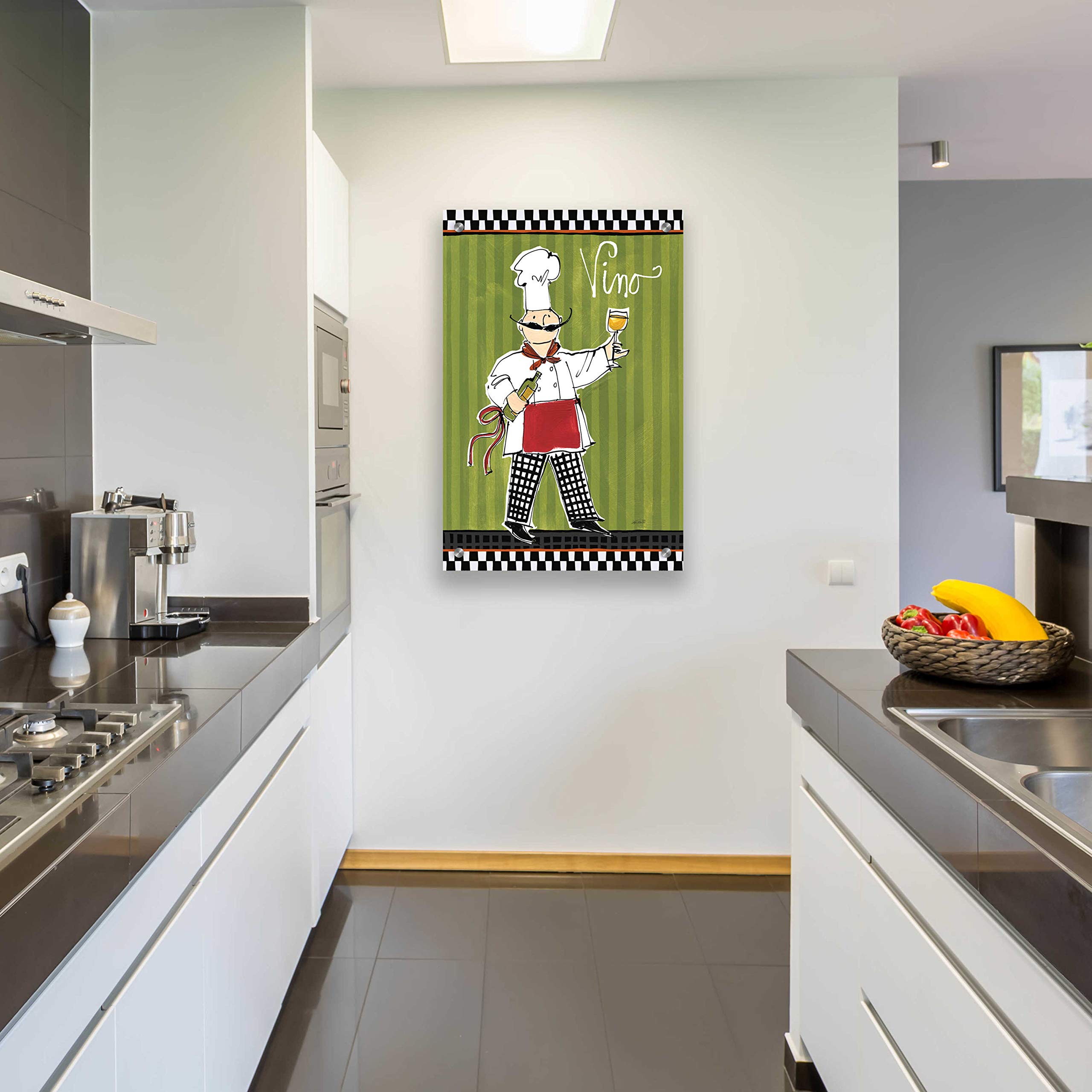 Epic Art 'Chefs on the Go IV' by Ann Tavoletti - Vibrant Acrylic Glass Wall Art Painting 24x36 Inches - Perfect for Kitchen Decor, Restaurant Wall Art & Modern Home Décor
