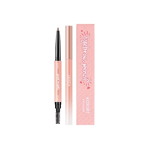 Waterproof Eyebrow Pencil with Spoolie Brush - Dark Brown Triangular Tip for Natural Looking Brows | Long Lasting & Smudge Proof | Perfect for Daily Makeup, Professional Use & On-the-Go Touch Ups