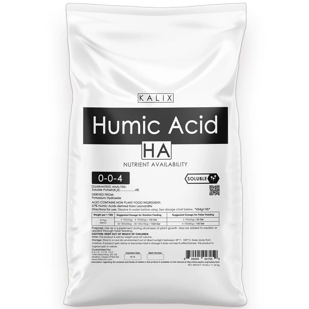 KALIX Humic Acid Soil Conditioner & Bio-Stimulant - Professional-Grade 25 lbs for Improved Soil Health & Nutrient Absorption | Ideal for Organic Farming, Lawn Care & Gardening