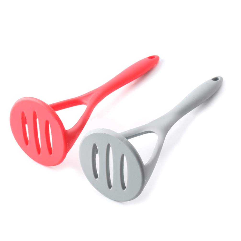 DOITOOL Silicone Coated Potato Masher - Non-Scratch Kitchen Tool for Mashing Potatoes, Vegetables & Fruits - Durable & Safe Cooking Utensil - Perfect for Mashed Potatoes, Baby Food & Baking (Grey)