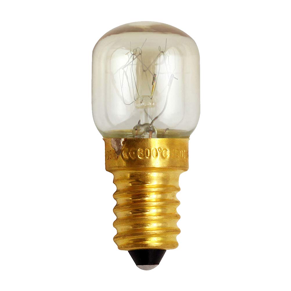 E14 15W Microwave Oven Bulb - High Temperature Resistant (300°C) Brass Base Small Screw Light Bulb - Warm White - Perfect for Microwave Ovens, Ovens & High Heat Appliances