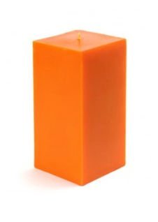 Bulk 3x6 Inch Orange Square Pillar Candles (12-Pack) - Perfect for Weddings, Parties, Home Decor & Holiday Centerpieces