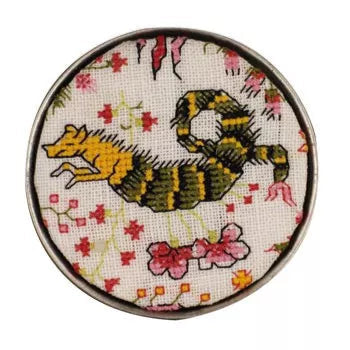 Round Box Cross Stitch Kit - Coquecigrues Design - DIY Embroidery Craft for Beginners & Adults - Perfect for Home Decor, Gifts & Relaxation