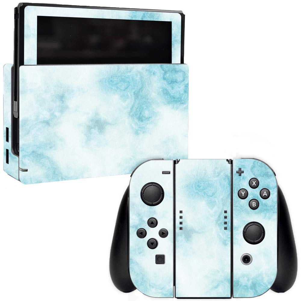MightySkins Glossy Glitter Skin for Nintendo Switch - Blue Marble | Protective & Durable High-Gloss Cover | Easy to Apply & Remove | Made in USA | Perfect for Gaming, Travel & Customization GL-NISWI-Blue Marble