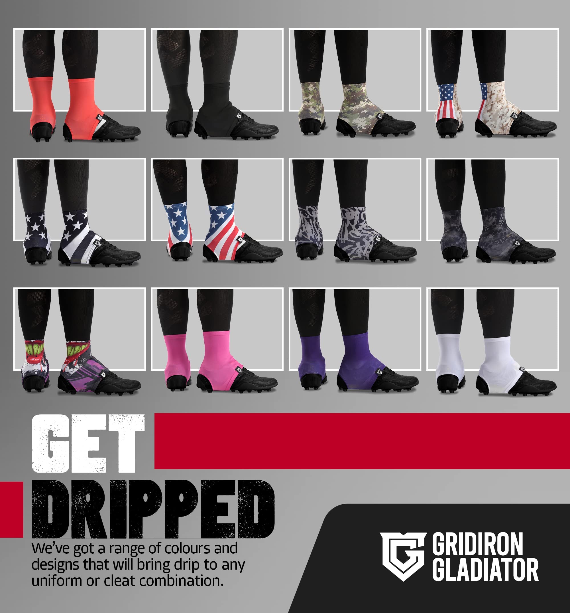 Football Cleat Covers - Soccer Baseball Softball Cleat Spats | Non-Slip Protective Shoe Covers for Sports Training & Field Play