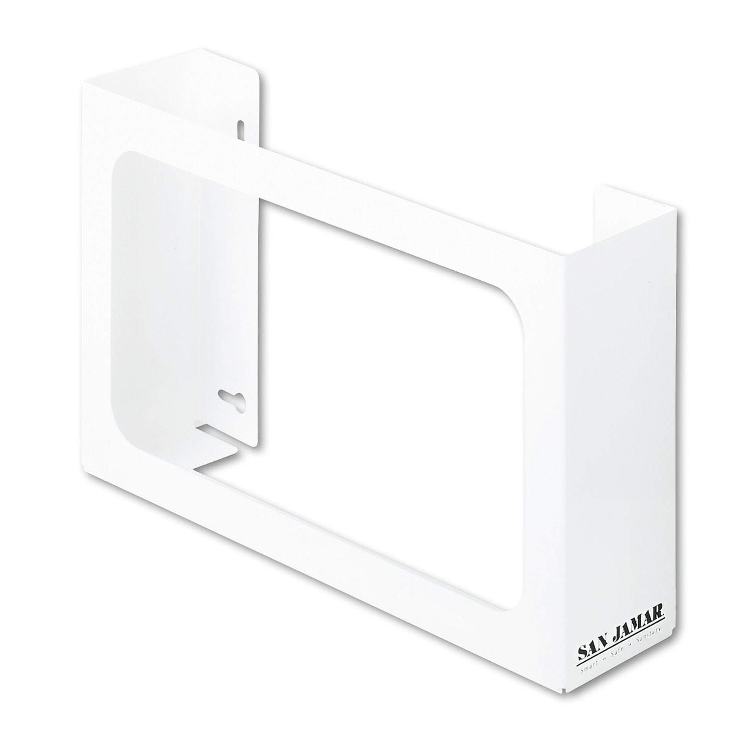 San Jamar White Enamel Disposable Glove Dispenser - Wall Mounted Glove Box for Restaurants, Hospitals & Food Service - SJMG0804 - Hygienic Solution for Kitchen, Healthcare & Cleaning Professionals