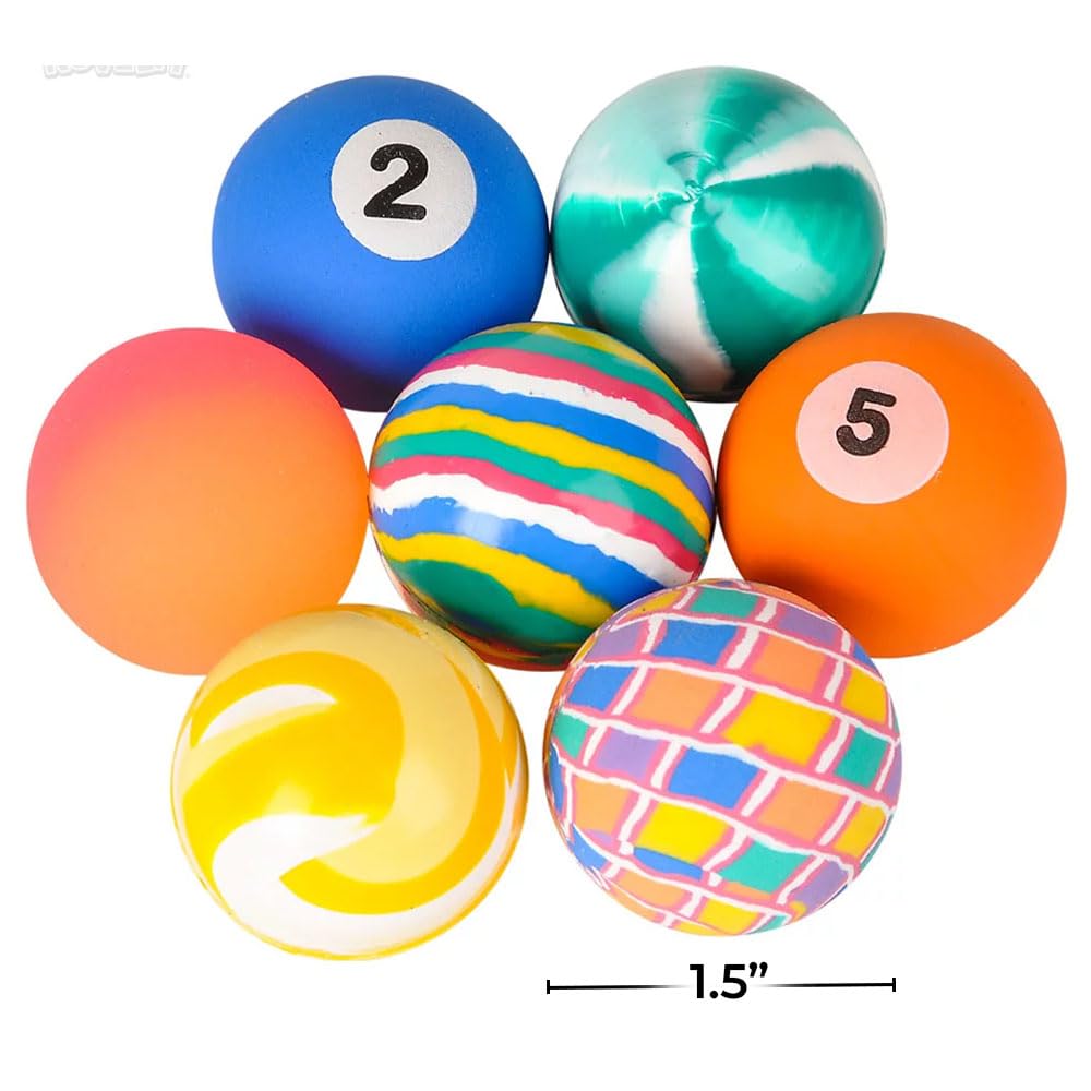 Rhode Island Novelty 38MM (1.50 Inch) Assorted Bouncy Balls - Pack of 50 | Fun Party Favors, Kids Toys & Stress Relief Balls for Classroom, Birthday Parties & Office